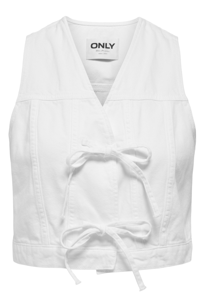 ONLEMMA SL BOW DNM WAISTCOAT TAI 15351932 White Denim
